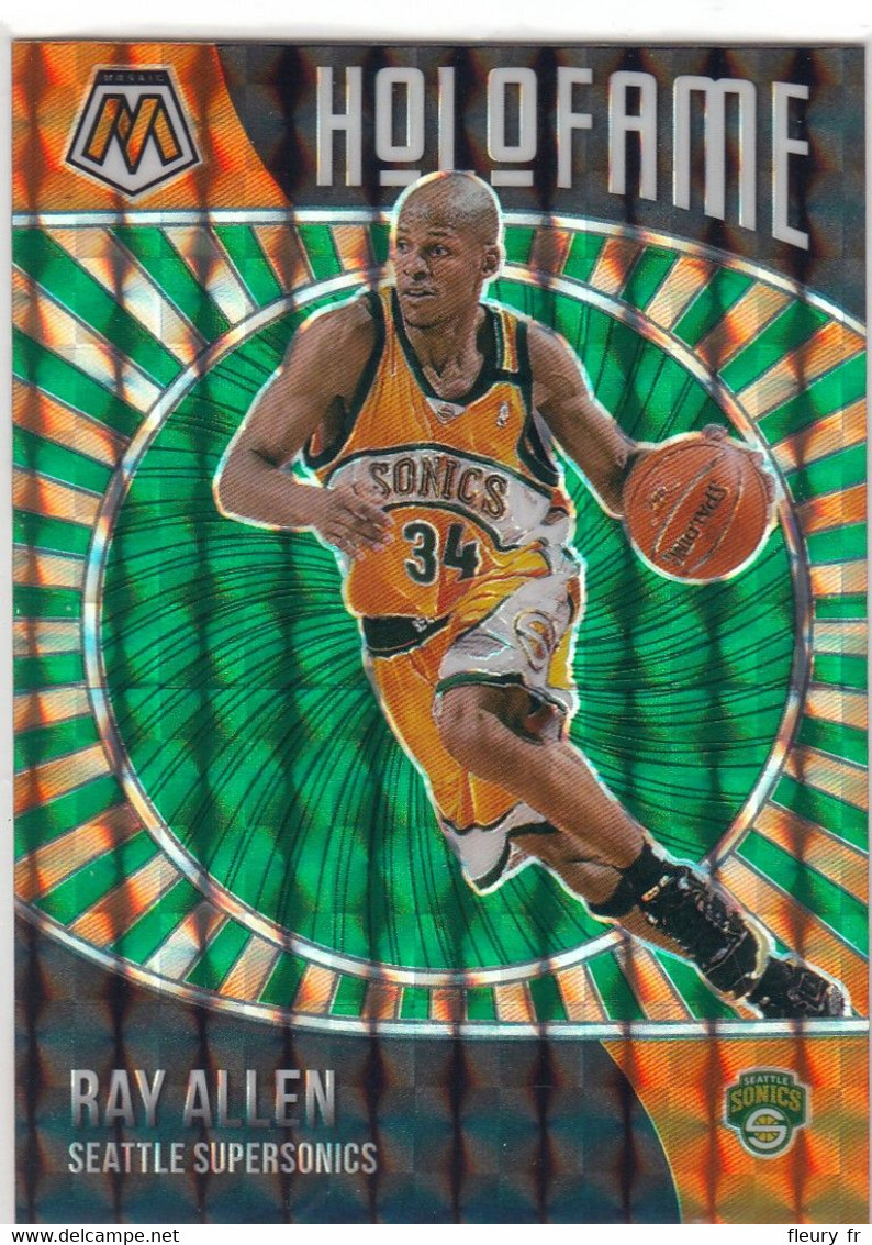 RAY ALLEN   - 2020-21 MOSAIC Green Prizm   #12  - Holofame - 2000-Now