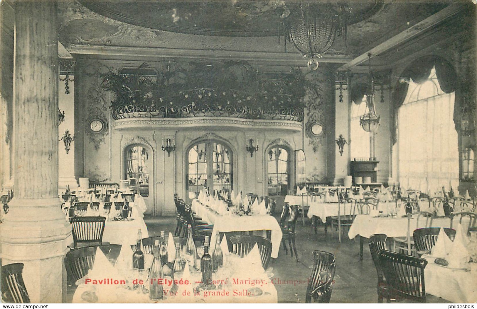 PARIS PAVILLON De L'Elysée  ( Carré Marigny ) La Grande Salle - Cafés, Hôtels, Restaurants