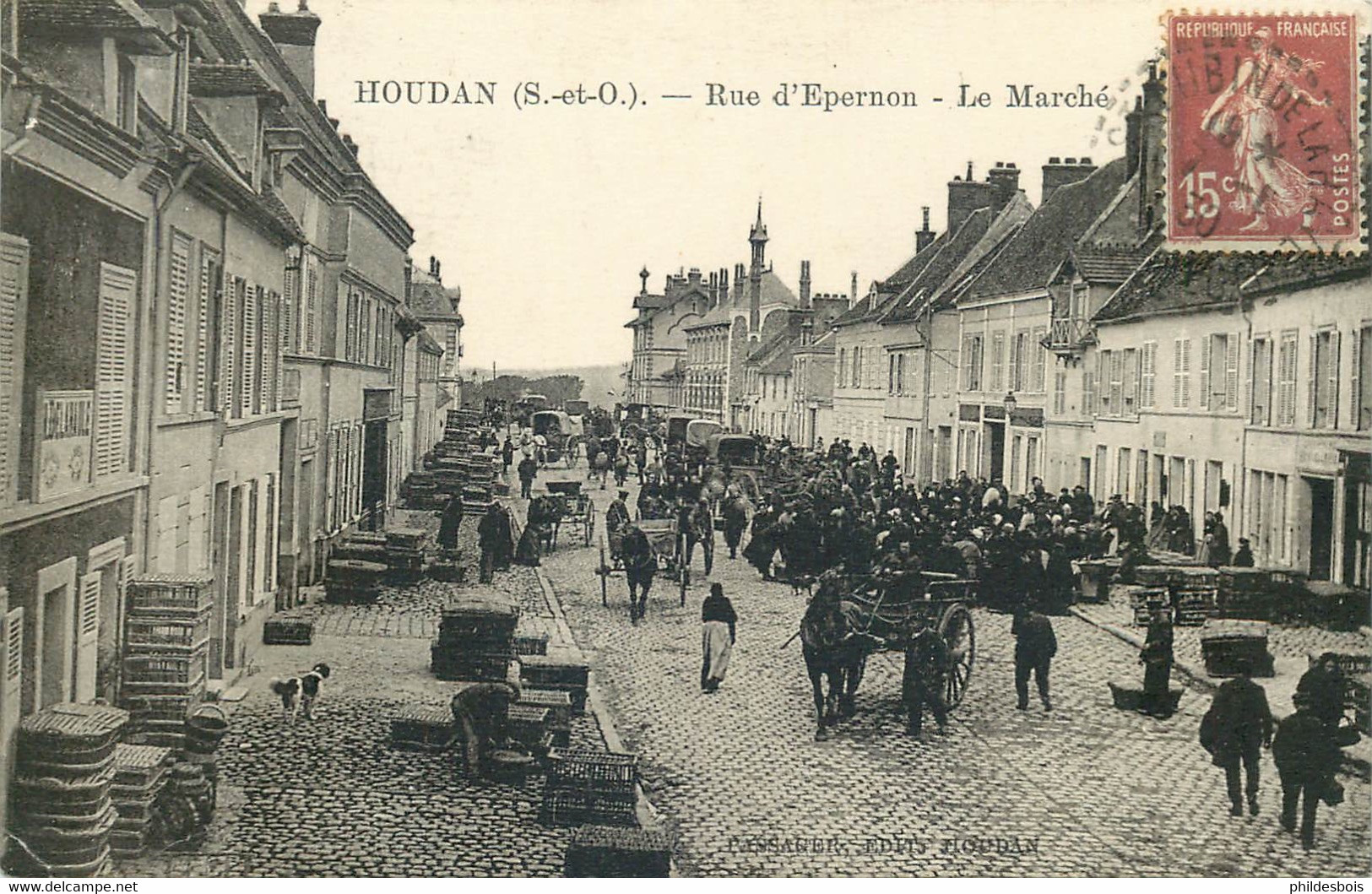 YVELINES  HOUDAN  Rue D'Epernon Le Marché - Houdan