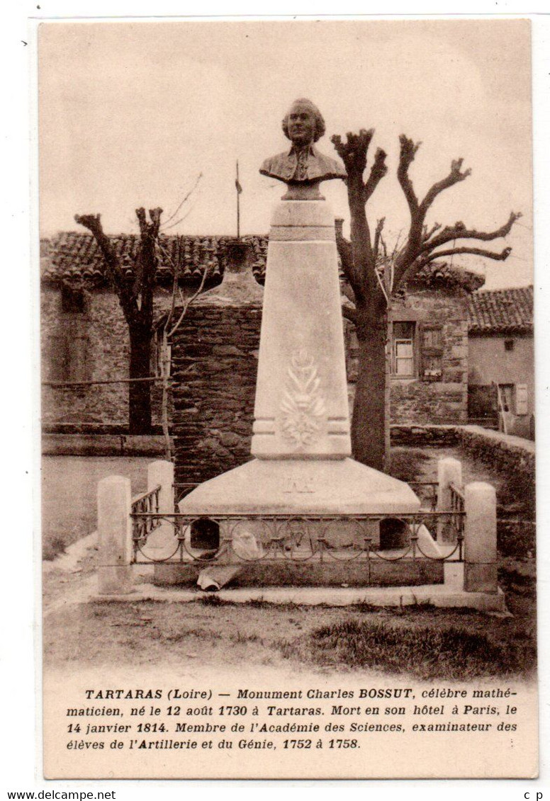 Tartaras - Monument Charles  Bossut  -  Membre Academie Des Sciences - Eleves De L'Artillerie Et Du Genie -  CPA°rn - Other & Unclassified