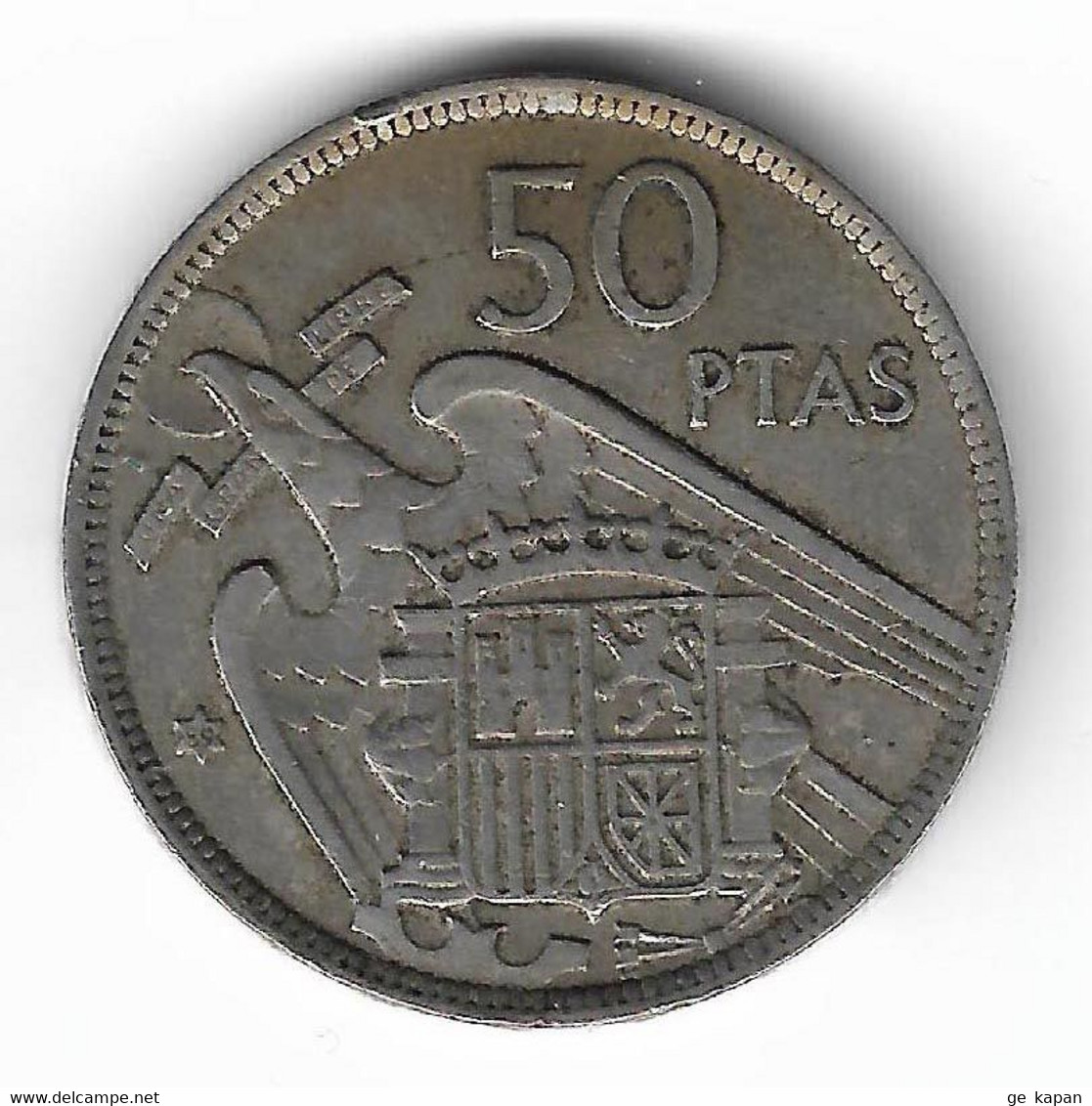 SPAIN 50 PTAS 1957(59) Circulated Coin KM#788 - 50 Pesetas