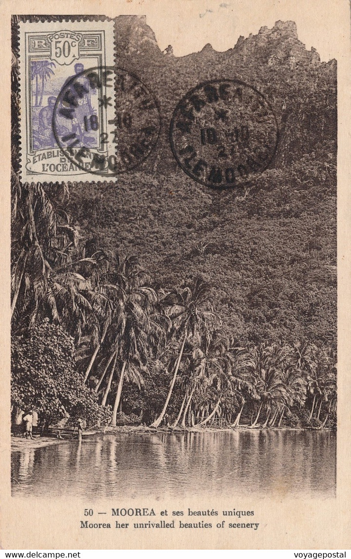 CARTE OCÉANIE AFAREAITU ILE MOOREA BEAUTÉS UNIQUES CARD OCEANIA - Briefe U. Dokumente