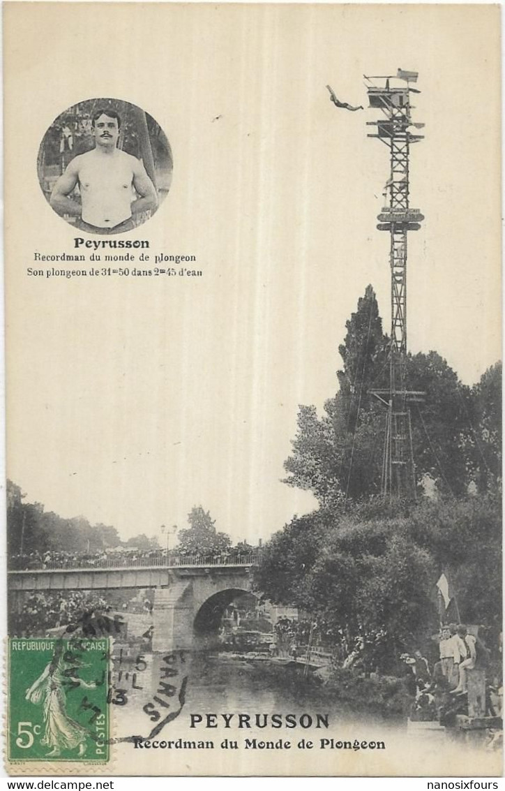 SPORTS.  PLONGEON  PEYRUSSON CARTE ECRITE - Kunst- Und Turmspringen