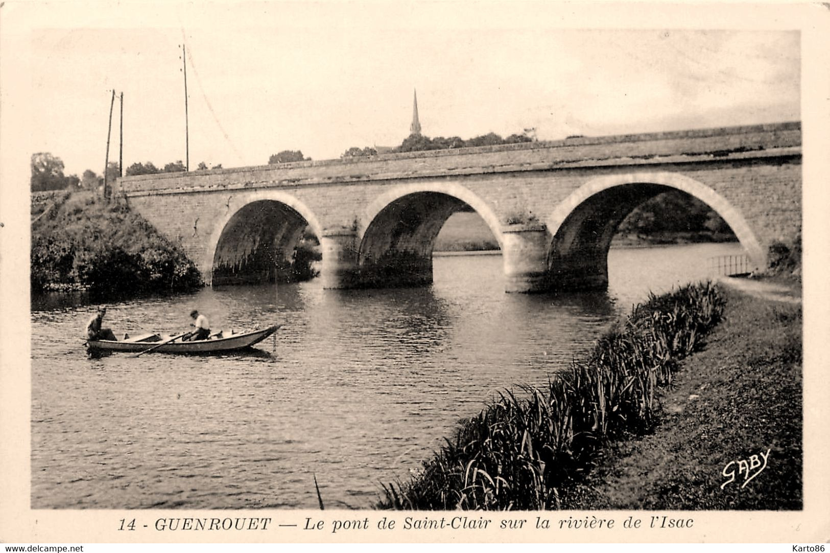 Guenrouët * Le Pont De St Clair Sur La Rivière De L'isac * Barque - Guenrouet