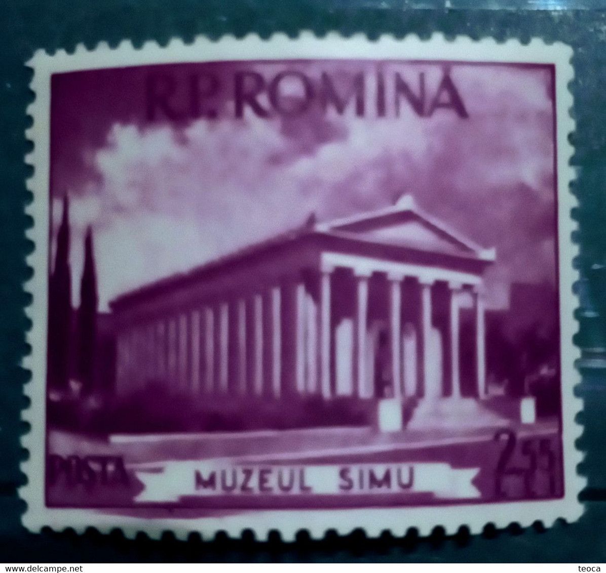 Errors Romania 1955# Mi1523 Printed With Color Spot  Outside The Frame Museum Simu - Abarten Und Kuriositäten