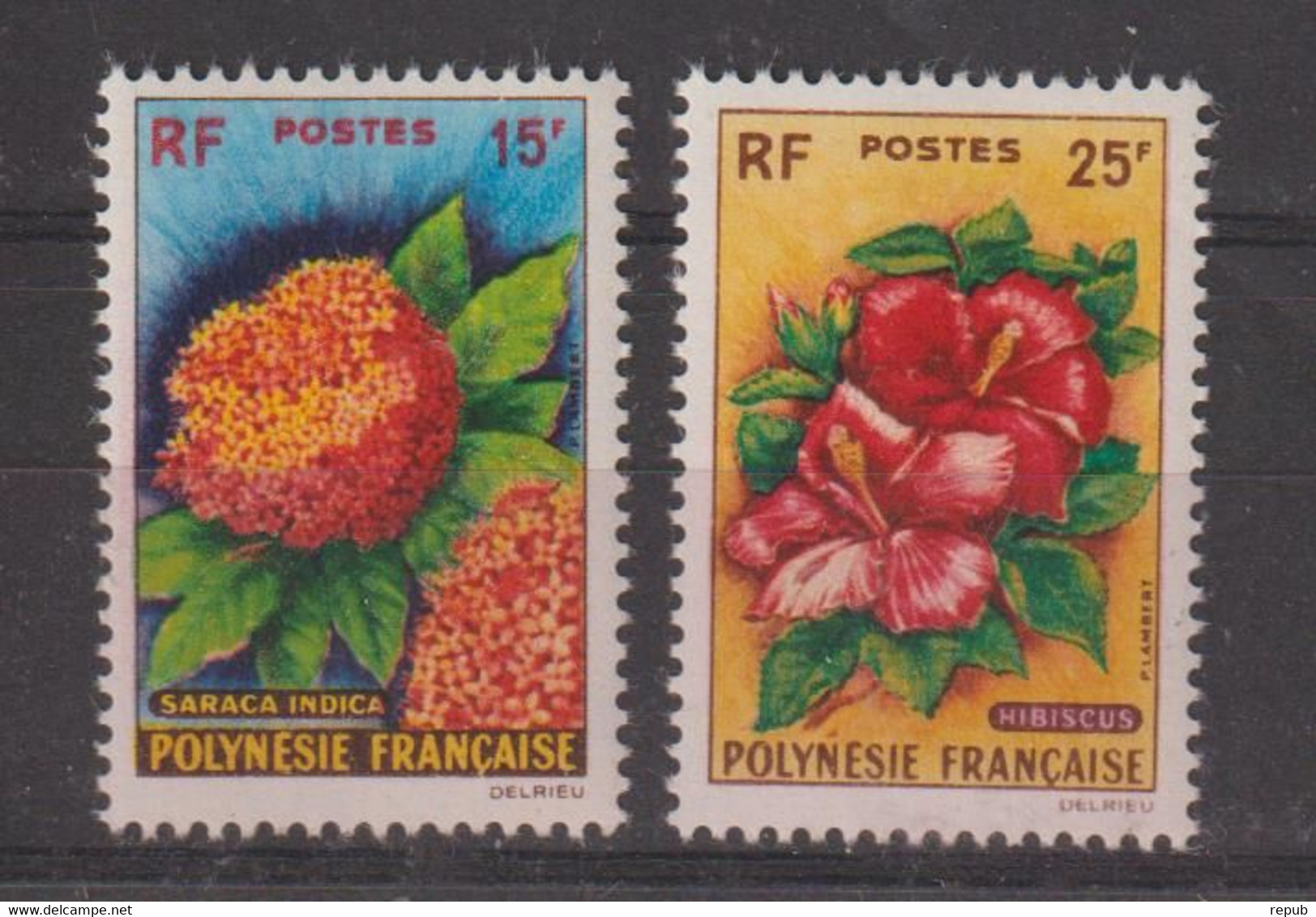 Polynésie 1962 Fleurs 15-16, 2 Val ** MNH - Nuovi