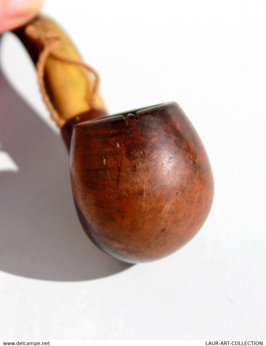 JOLIE ANCIENNE PIPE COURBE A TABAC – "BRUYERE GARANTIE" – PFEIFE FRANCE L:13,5cm        (230422.4) - Heather Pipes