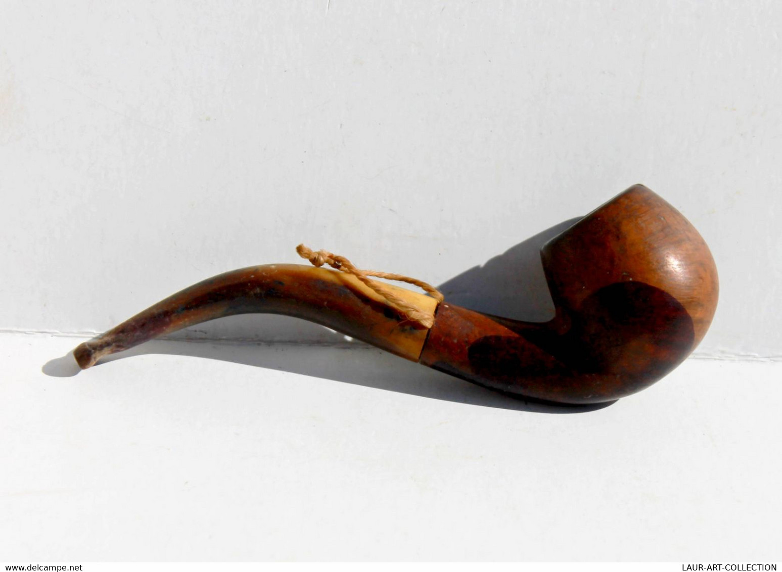 JOLIE ANCIENNE PIPE COURBE A TABAC – "BRUYERE GARANTIE" – PFEIFE FRANCE L:13,5cm        (230422.4) - Pipas En Madera De Brezo ( Bruyere)