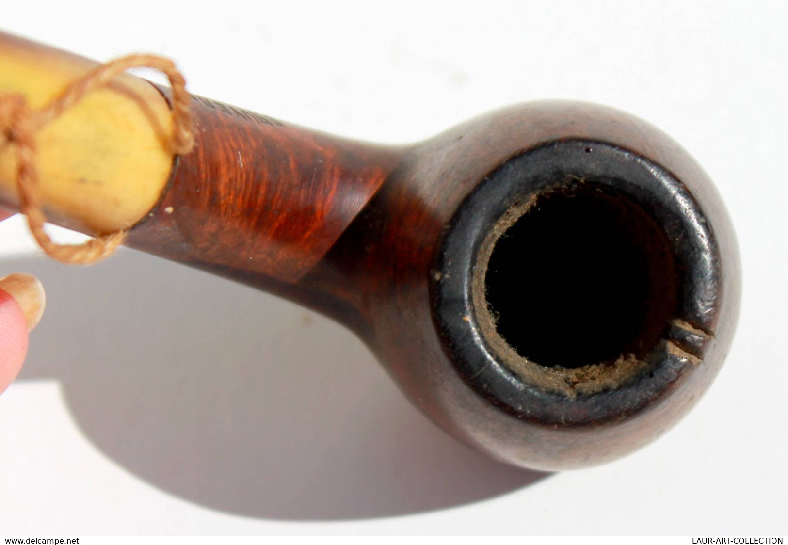 JOLIE ANCIENNE PIPE COURBE A TABAC – "BRUYERE GARANTIE" – PFEIFE FRANCE L:13,5cm        (230422.4)