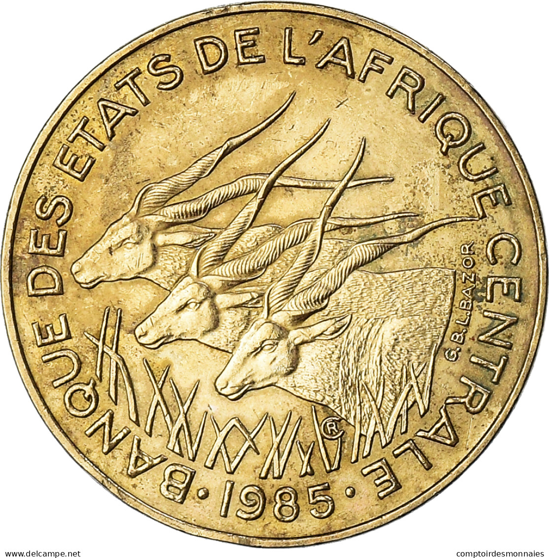 Monnaie, États De L'Afrique Centrale, 10 Francs, 1985 - Centrafricaine (République)