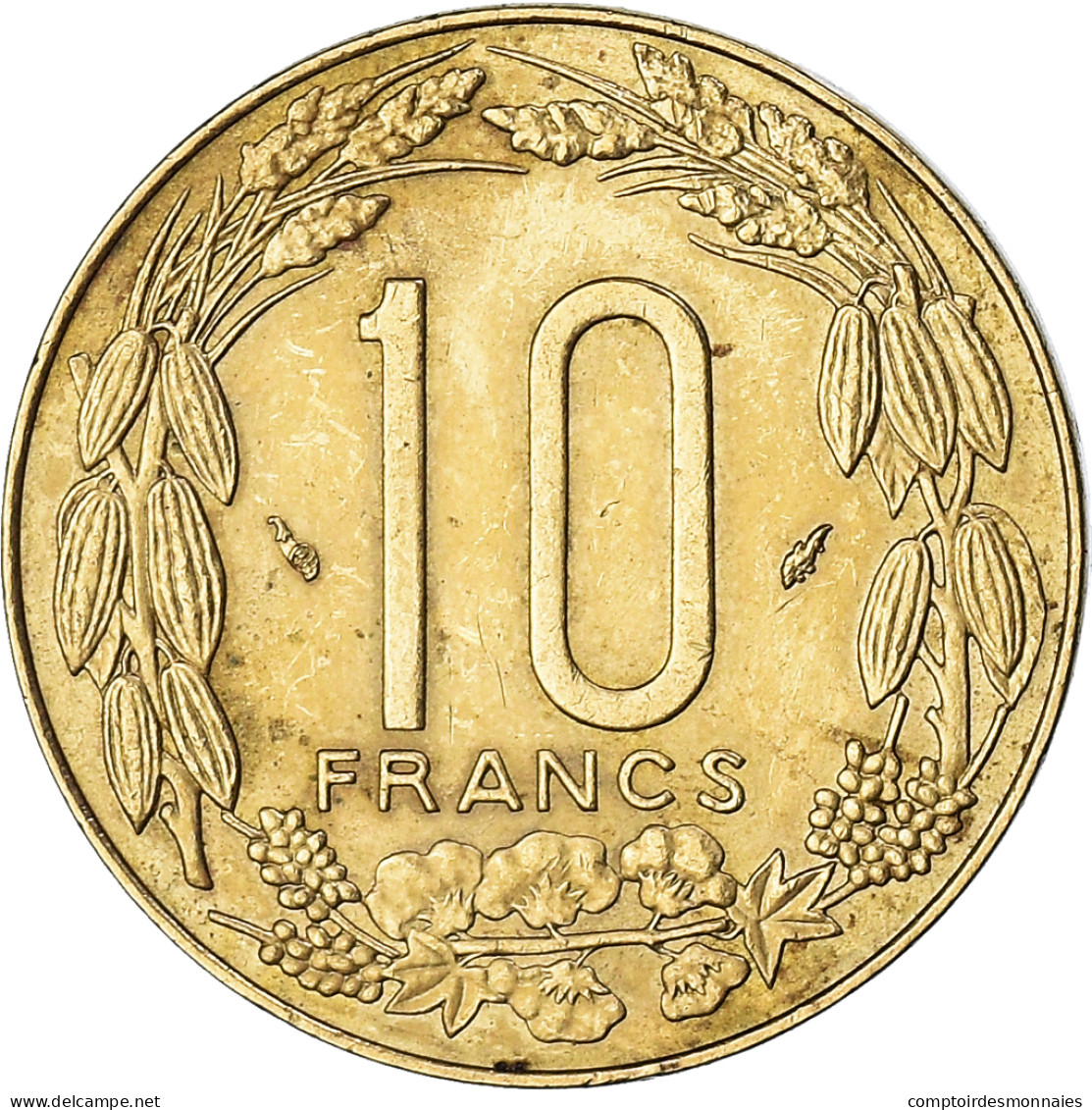 Monnaie, États De L'Afrique Centrale, 10 Francs, 1985 - República Centroafricana