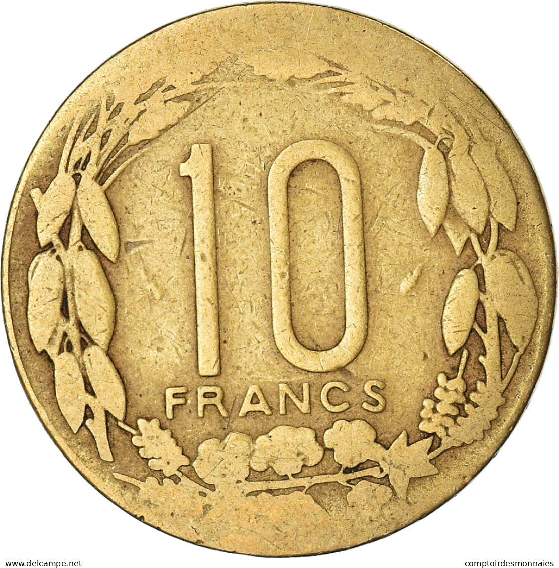 Monnaie, États De L'Afrique Centrale, 10 Francs, 1975 - Centraal-Afrikaanse Republiek