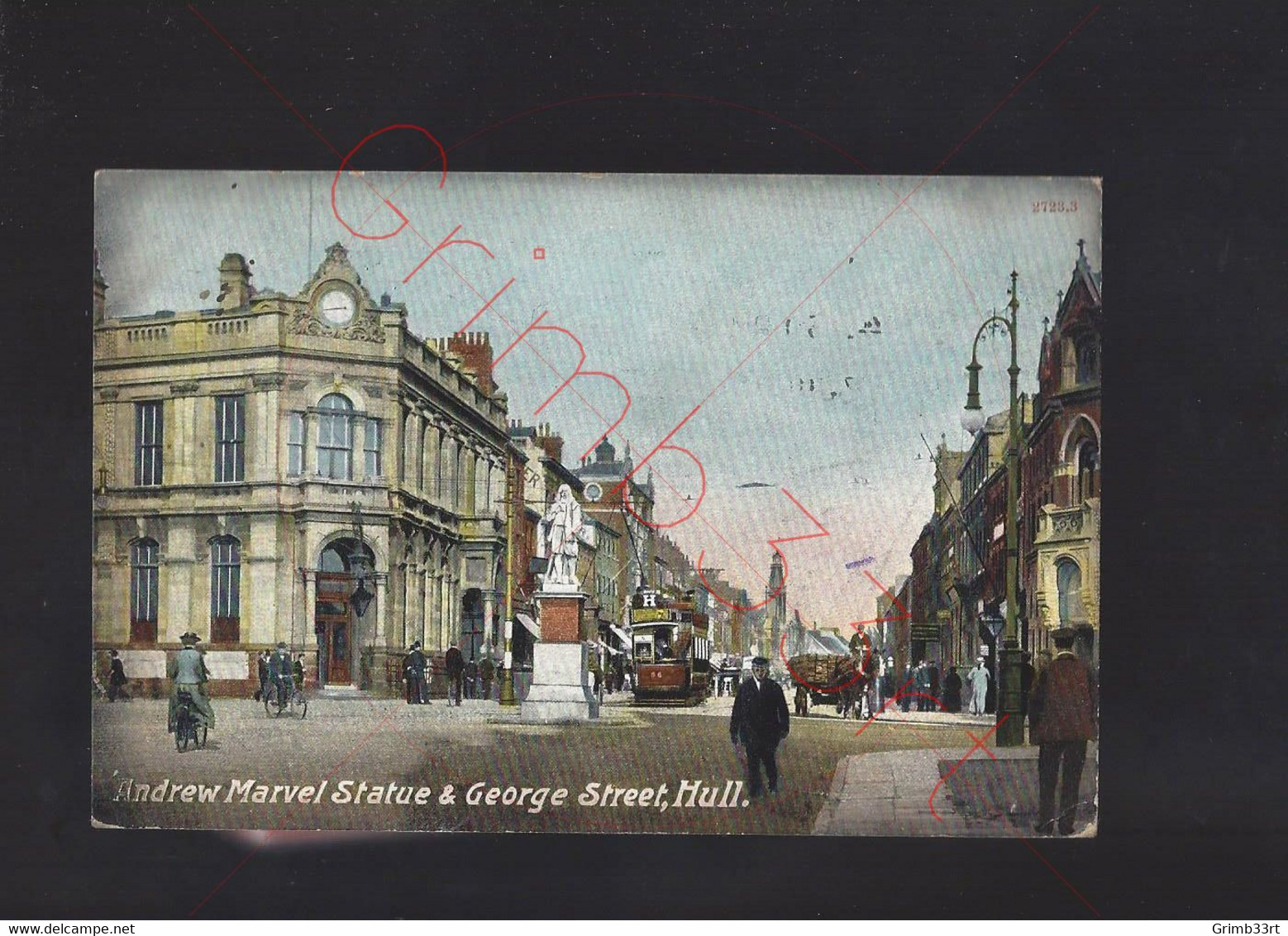 Hull - Andrew Marvel Statue & George Street - Postkaart - Hull