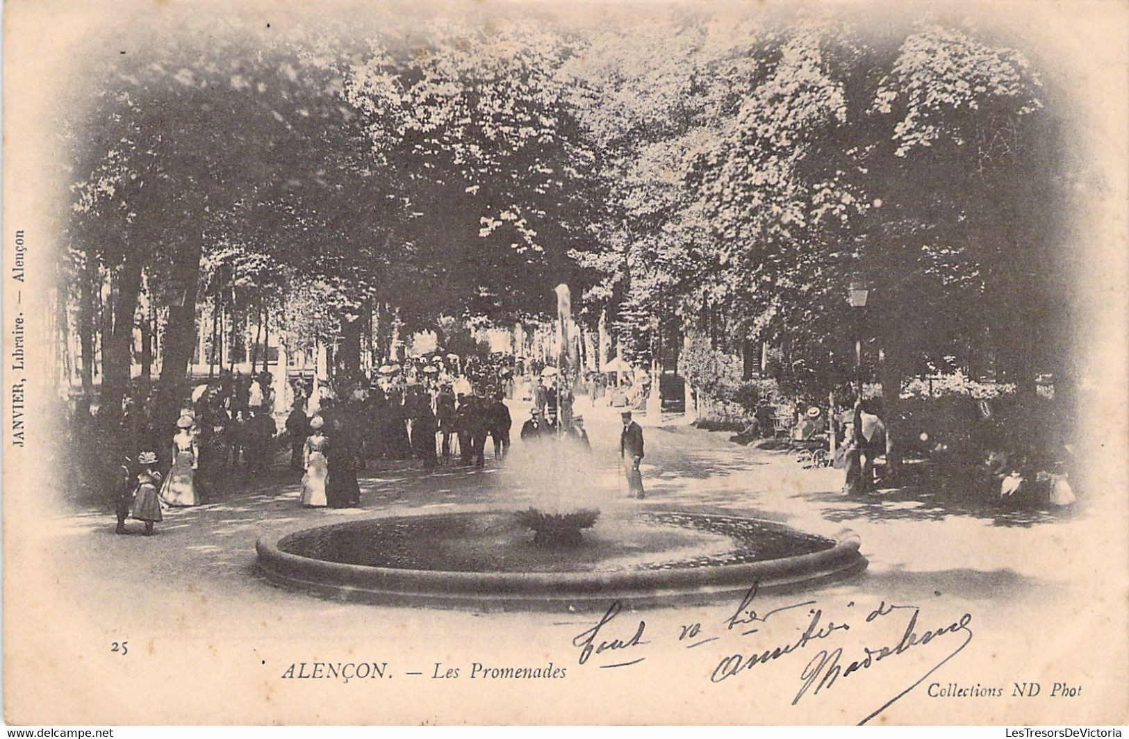 CPA Alençon - Les Promenades - Dos Simple - Oblitéré à Alençon En 1903 - Alencon