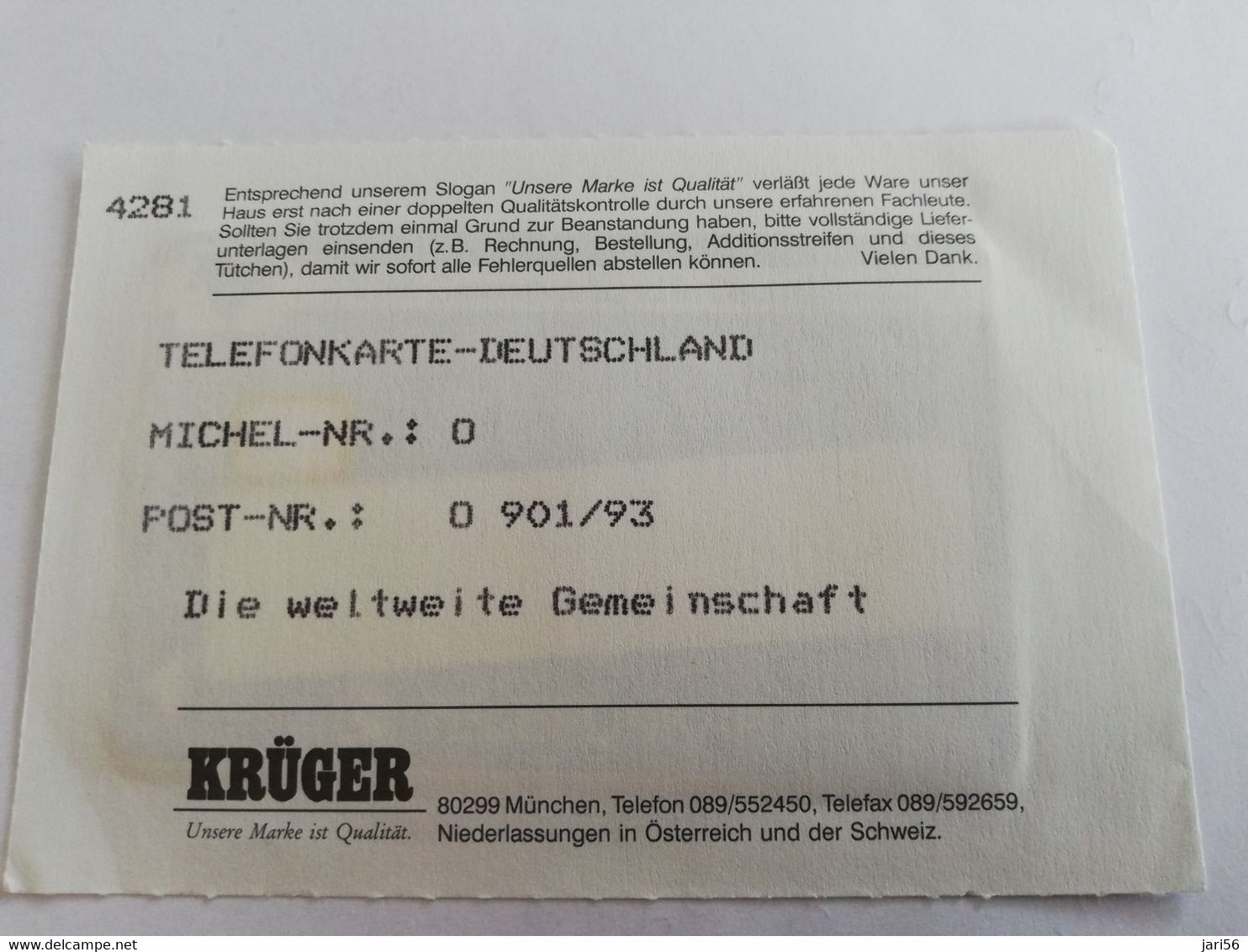 DUITSLAND/ GERMANY  CHIPCARD / O 901      DM 6,-   MINT  CARD     **9614** - K-Serie : Serie Clienti