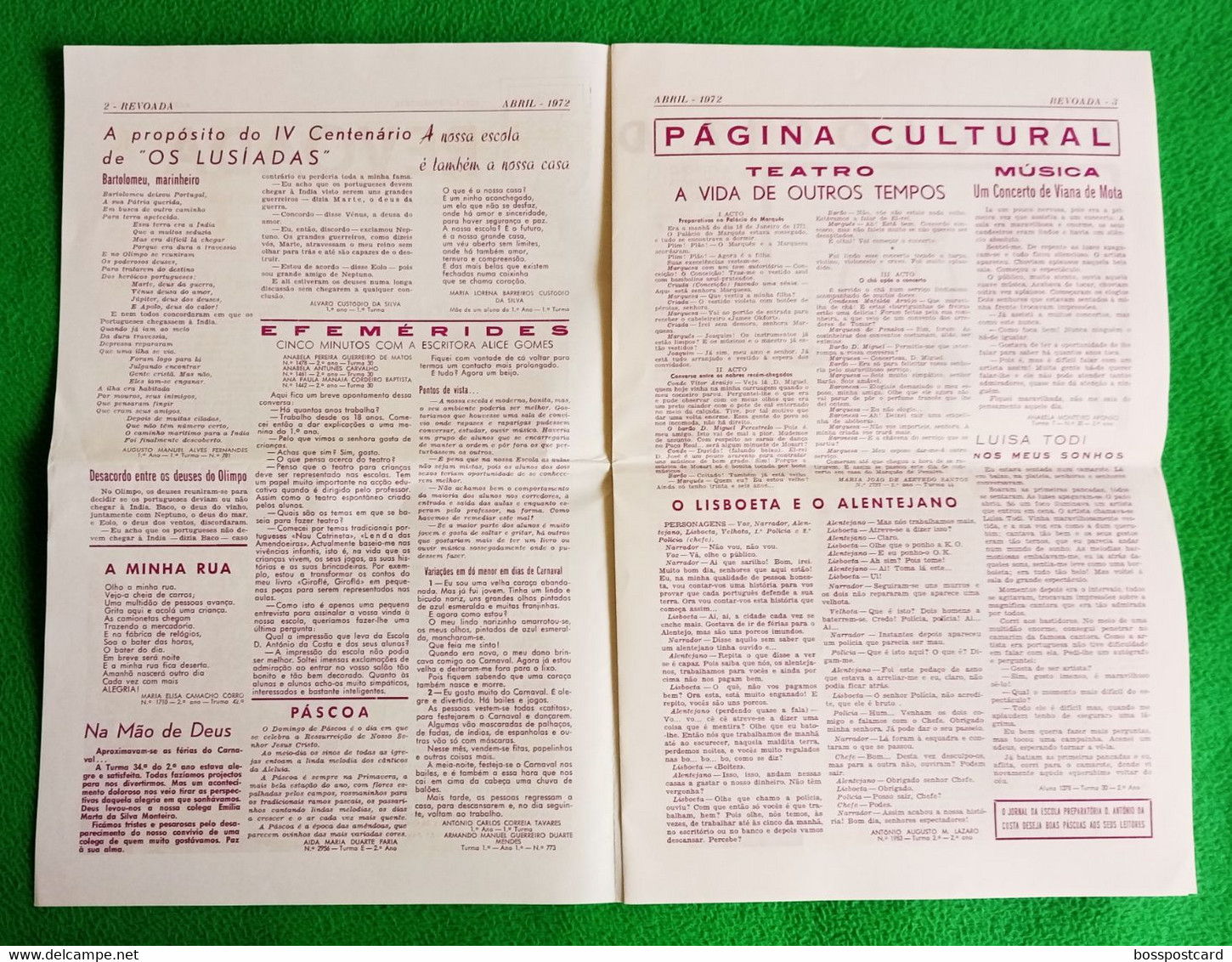 Almada - Jornal Revoada Nº 9, Abril De 1972 - Escola Preparatória De D. António Da Costa - Imprensa - Portugal - Informations Générales