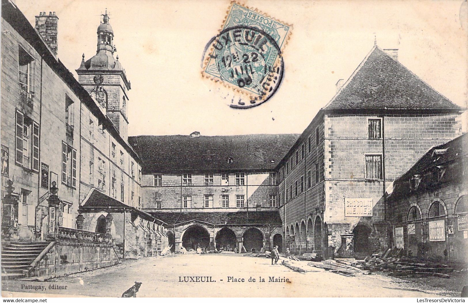 CPA Luxeuil - Place De La Mairie - Oblitéré Coté Vue En 1908 - Chien - Luxeuil Les Bains