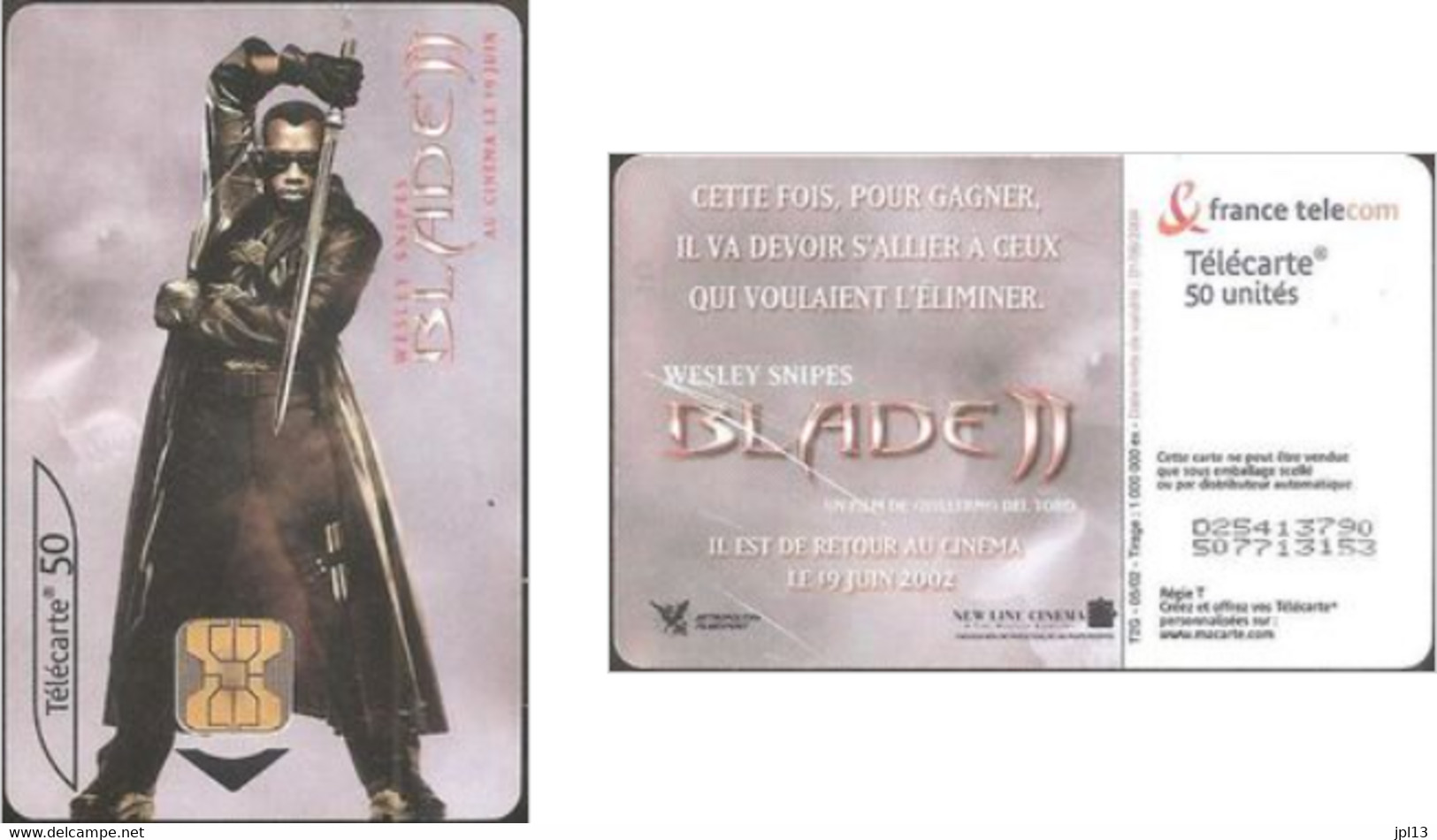 Carte à Puce - France Télécom - Blade II - Verticale, Réf. 1220A, N° Série Noir - 2002