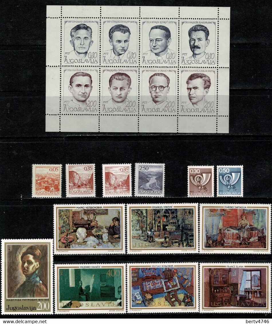 Jugoslavija - Full Year 1973 Yv. 1380/1423**, 1393a** MNH (2 Scans) - Años Completos