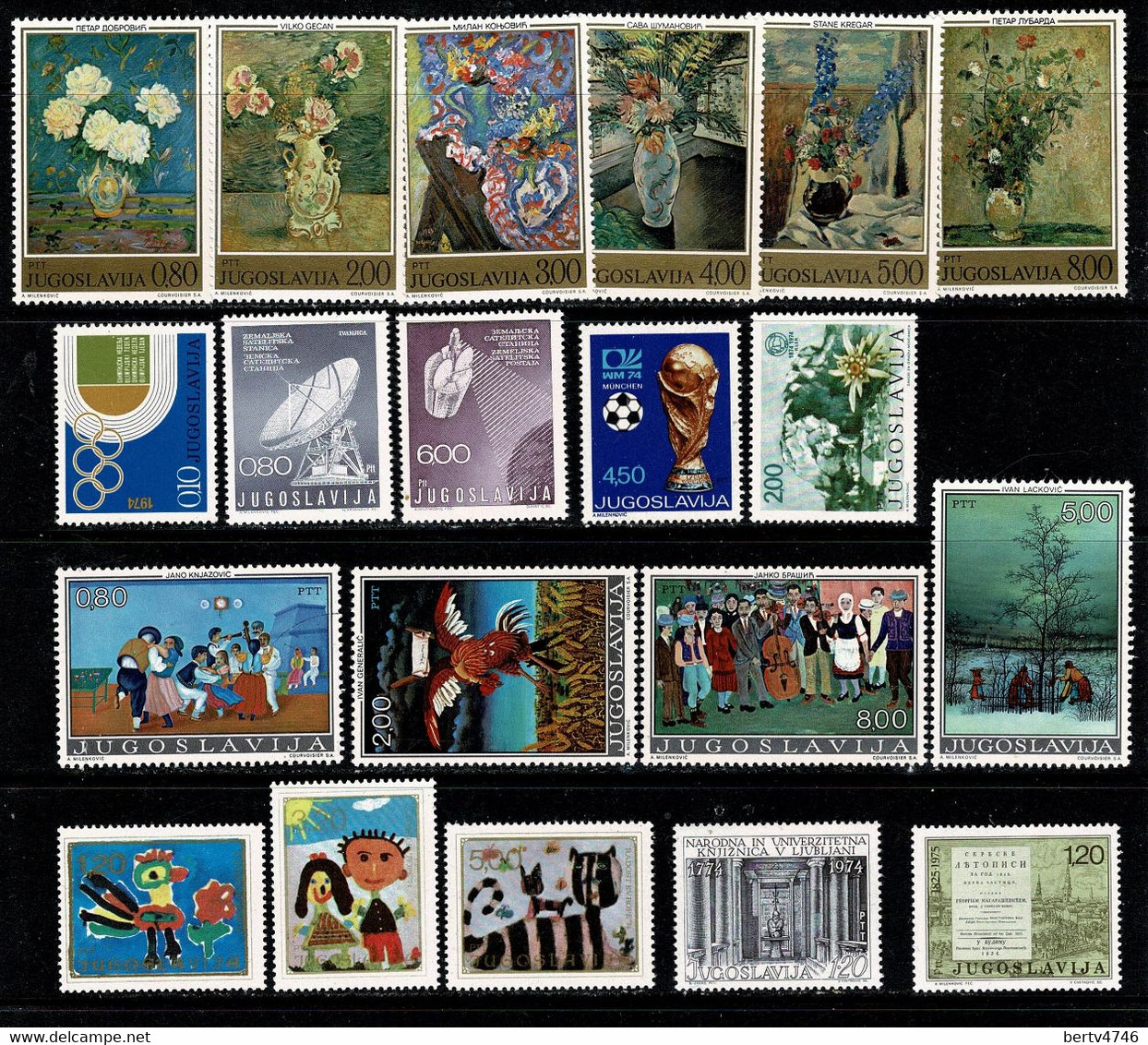 Jugoslavija - Full Year 1974 Yv. 1424/1468** MNH (2 Scans) - Années Complètes