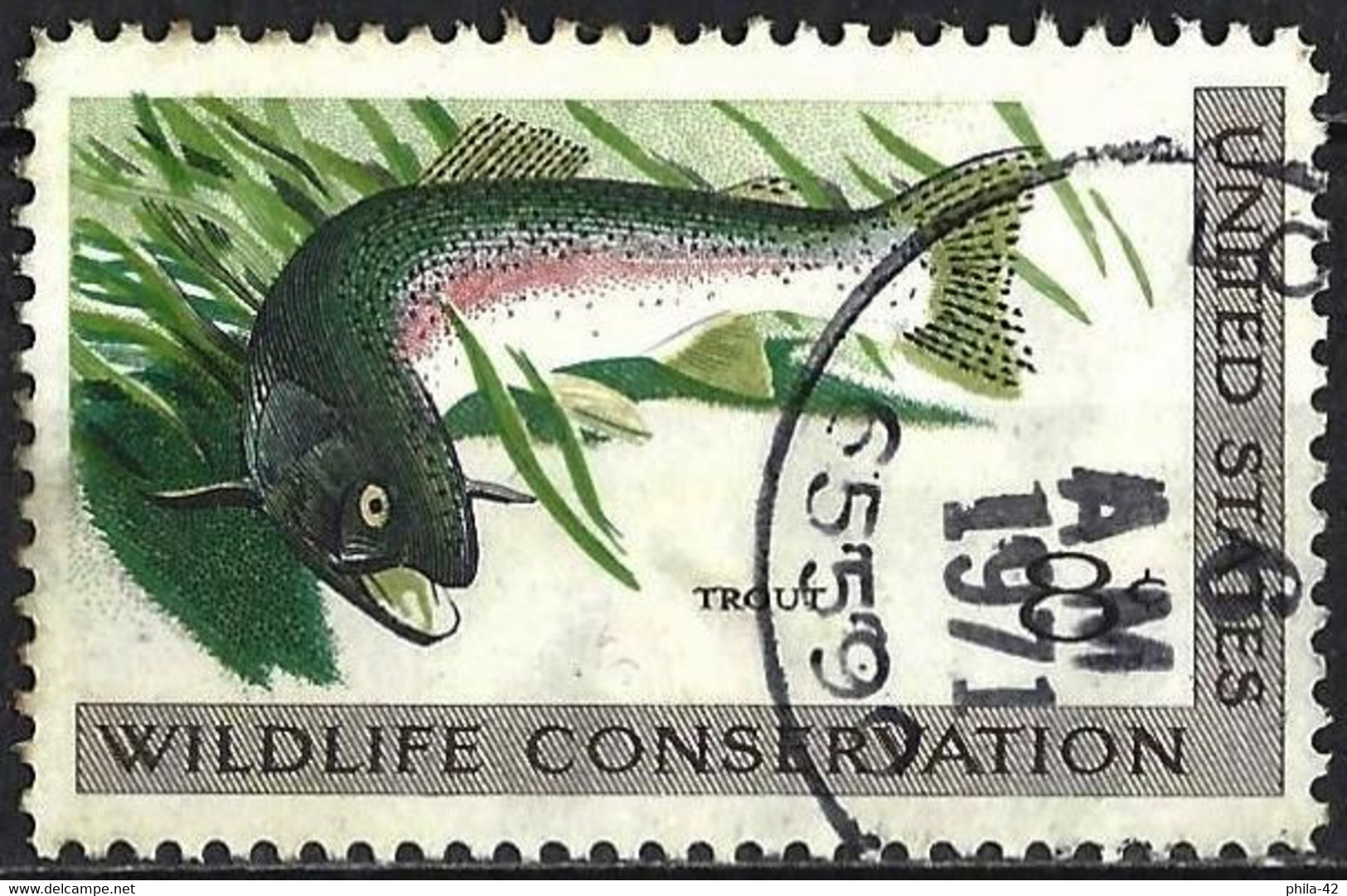 United States 1971 - Mi 1037 - YT 927 ( Wildlife Conservation : Fish : Trout ) - Usados