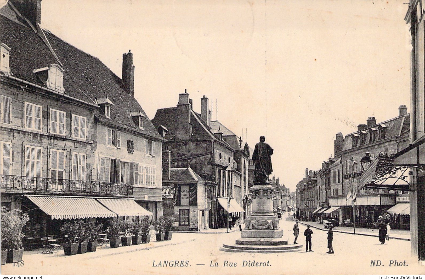 CPA Langres - La Rue Diderot - Oblitéré En 1915 - Langres
