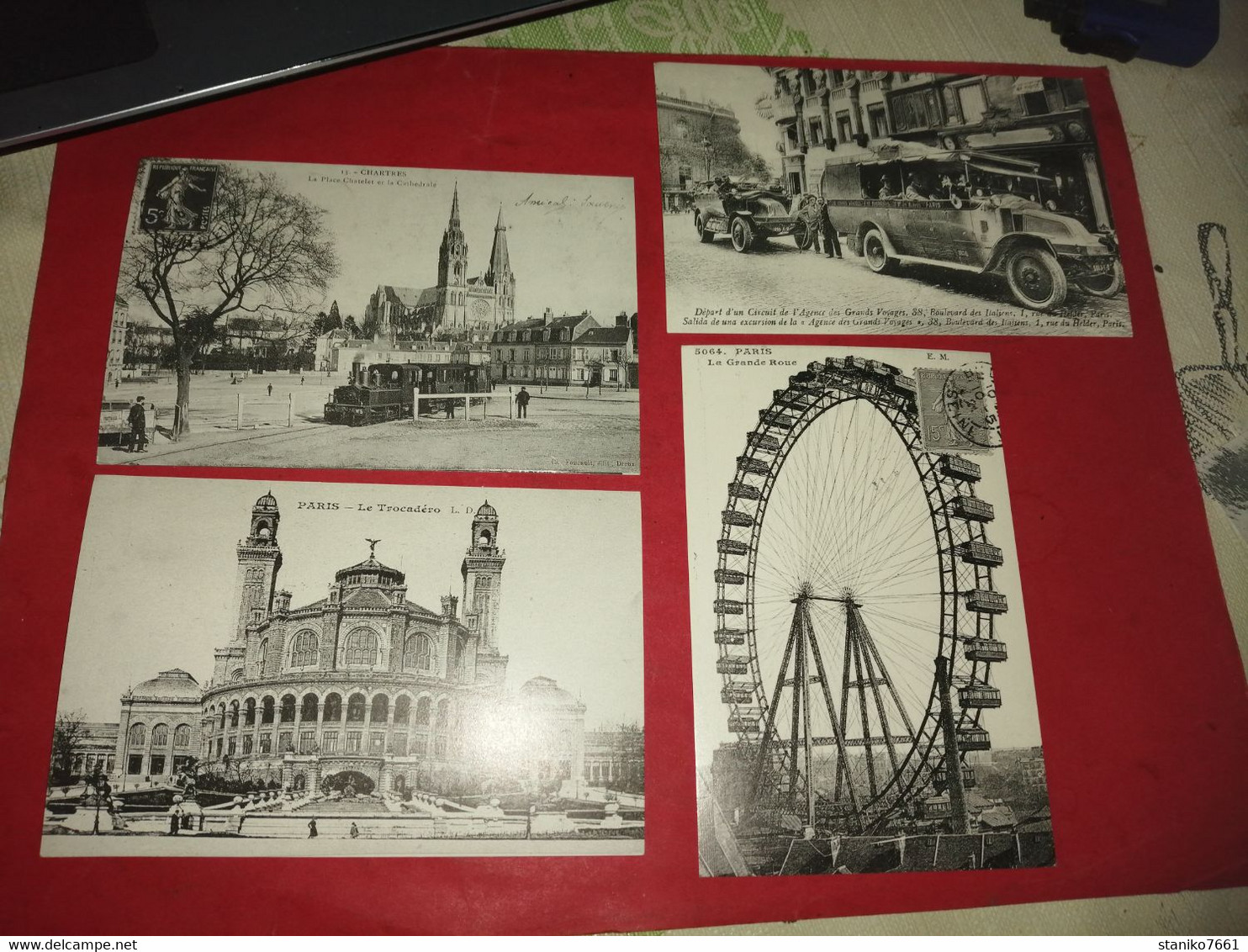 Reproductions De Carte Postale Ancienne Paris Trocadéro Grande Roue Chartres La Cathédrale L'agence Des Grands Voyages - Monumenti