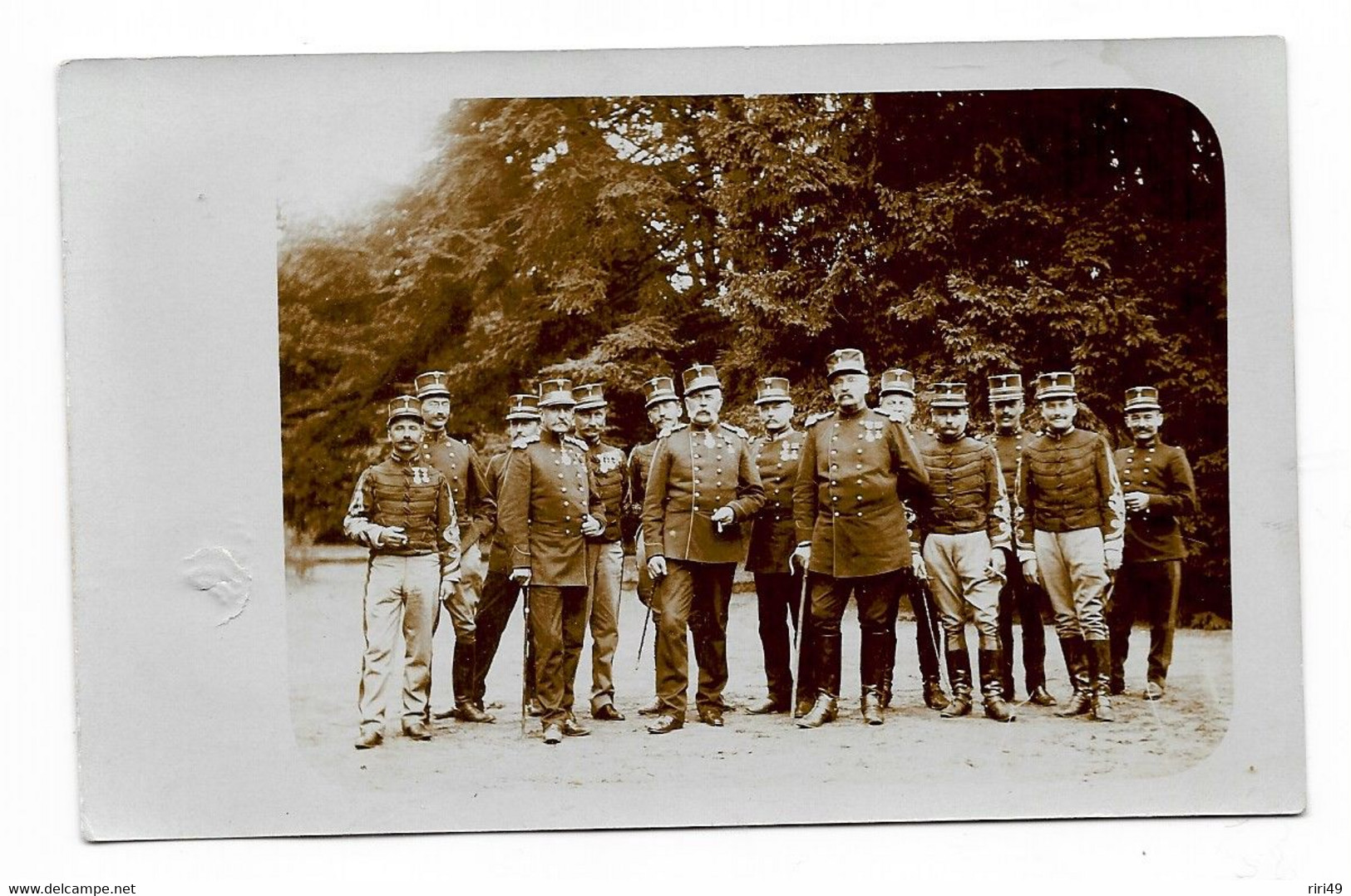 CPA, Groupe Militaires Gradés, Belge, Dos Simple Et Vierge - Personen