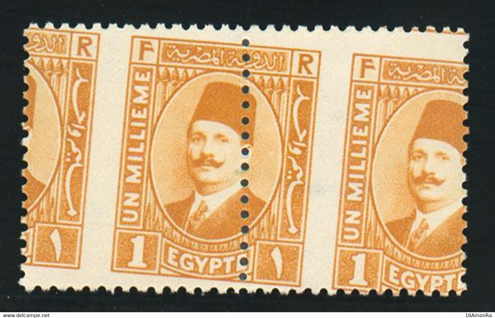 FOUAD 1p. Orange En Paire MISPERFORATION  Mnh, Xx.  Superbe - 19419 - Unused Stamps