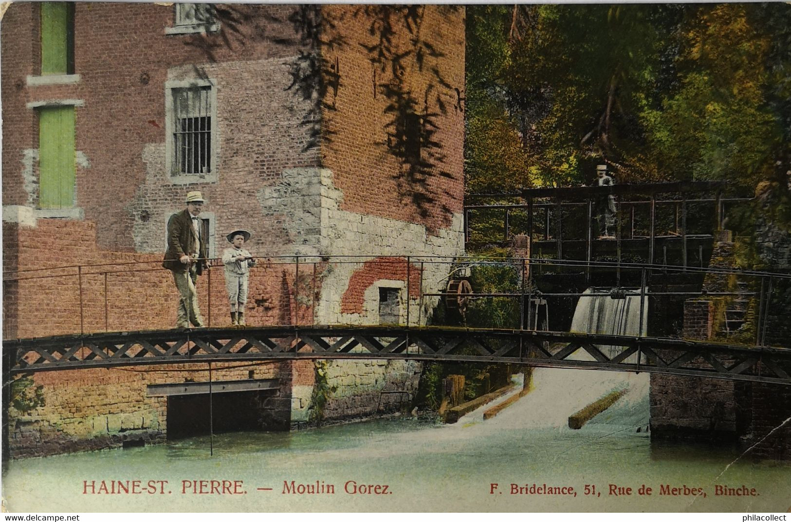 Haine Saint Pierre (La Louviere) Moulin Gorez (color) 1914 - La Louvière