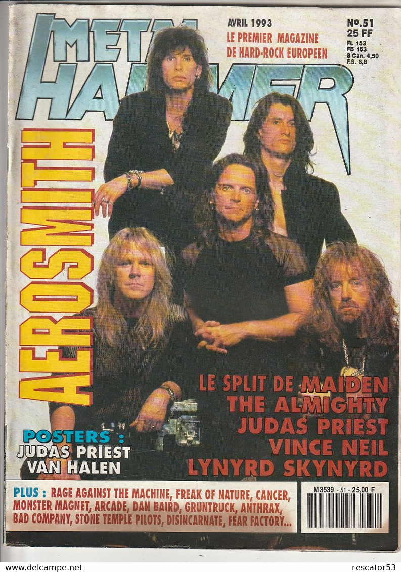 Revue Métal Hammer N°51 Aérosmith  Avec Posters Judas Priest Et VAn HAlen - Musica