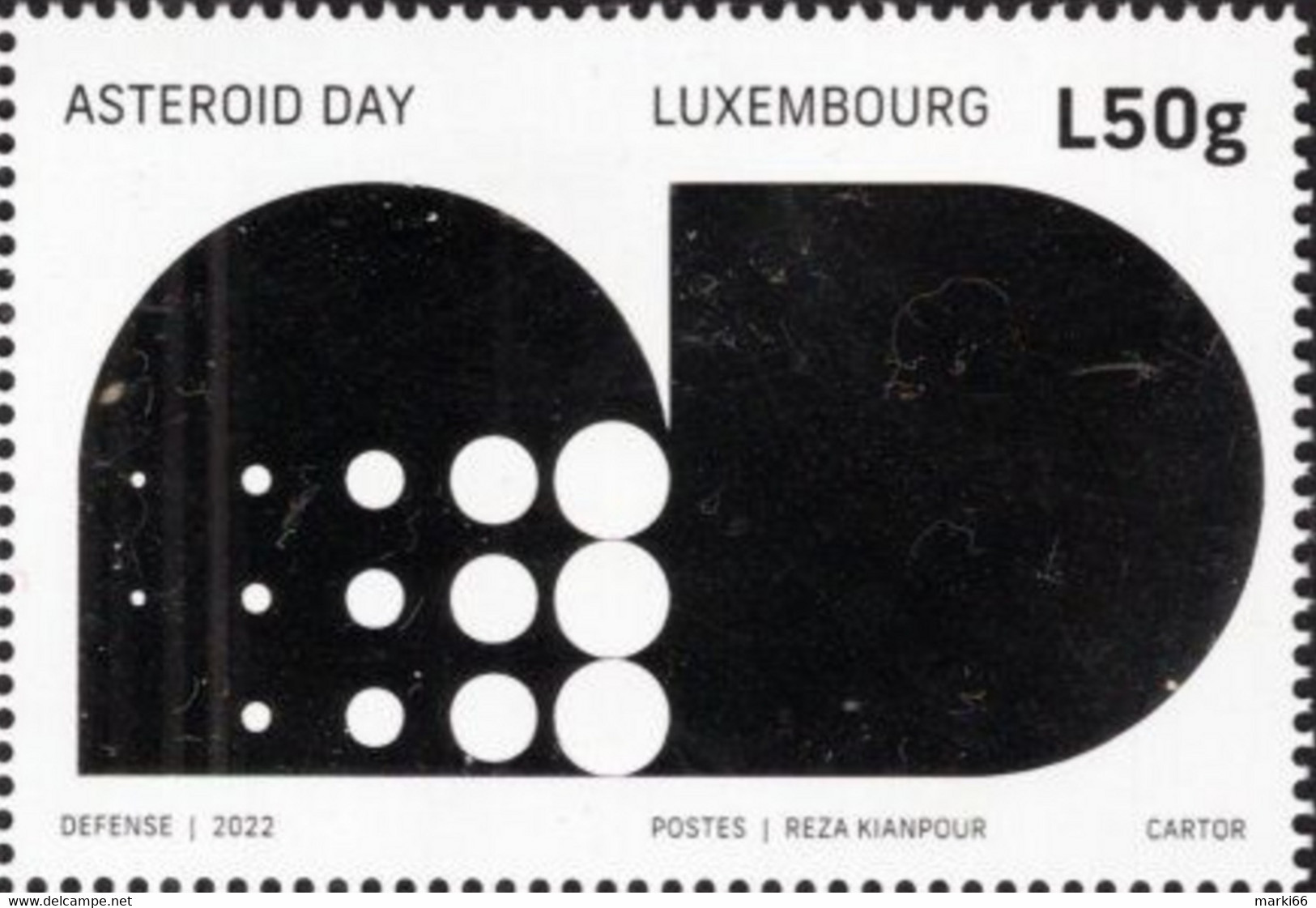 Luxembourg - 2022 - Asteroid Day - Defence - Mint Stamp With Silver Hot Foil Intaglio Printing - Ongebruikt