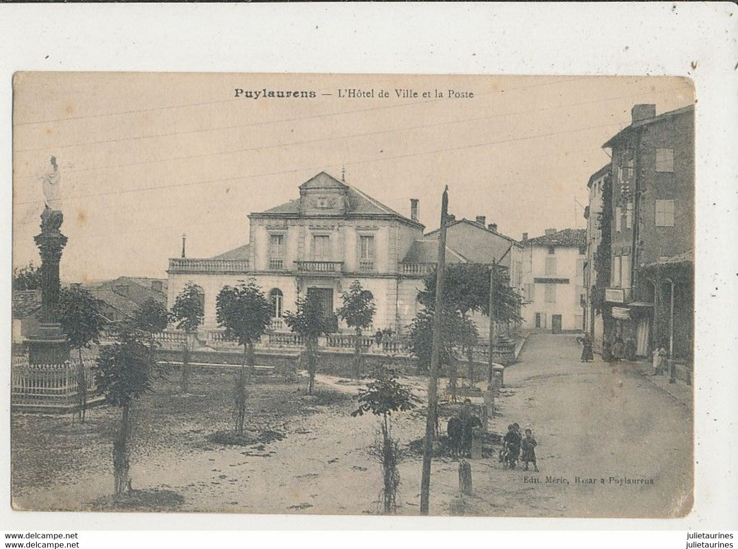 81 PUYLAURENS L HOTEL DE VILLE ET LA POSTE CPA BON ETAT - Puylaurens