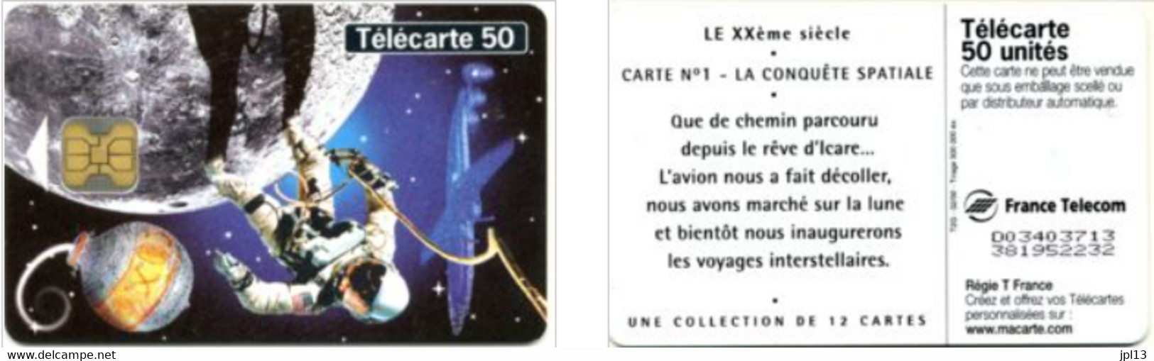 Carte à Puce - France Télécom - Le XXe Siecle N. 1 - Conquete De L'espace, Réf. 1039 - 2000