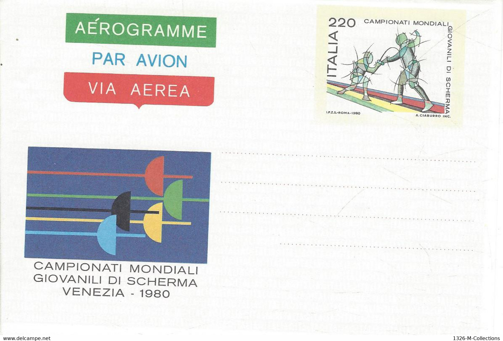 Aerogramme ITALIE Entiers Postaux - Ohne Zuordnung