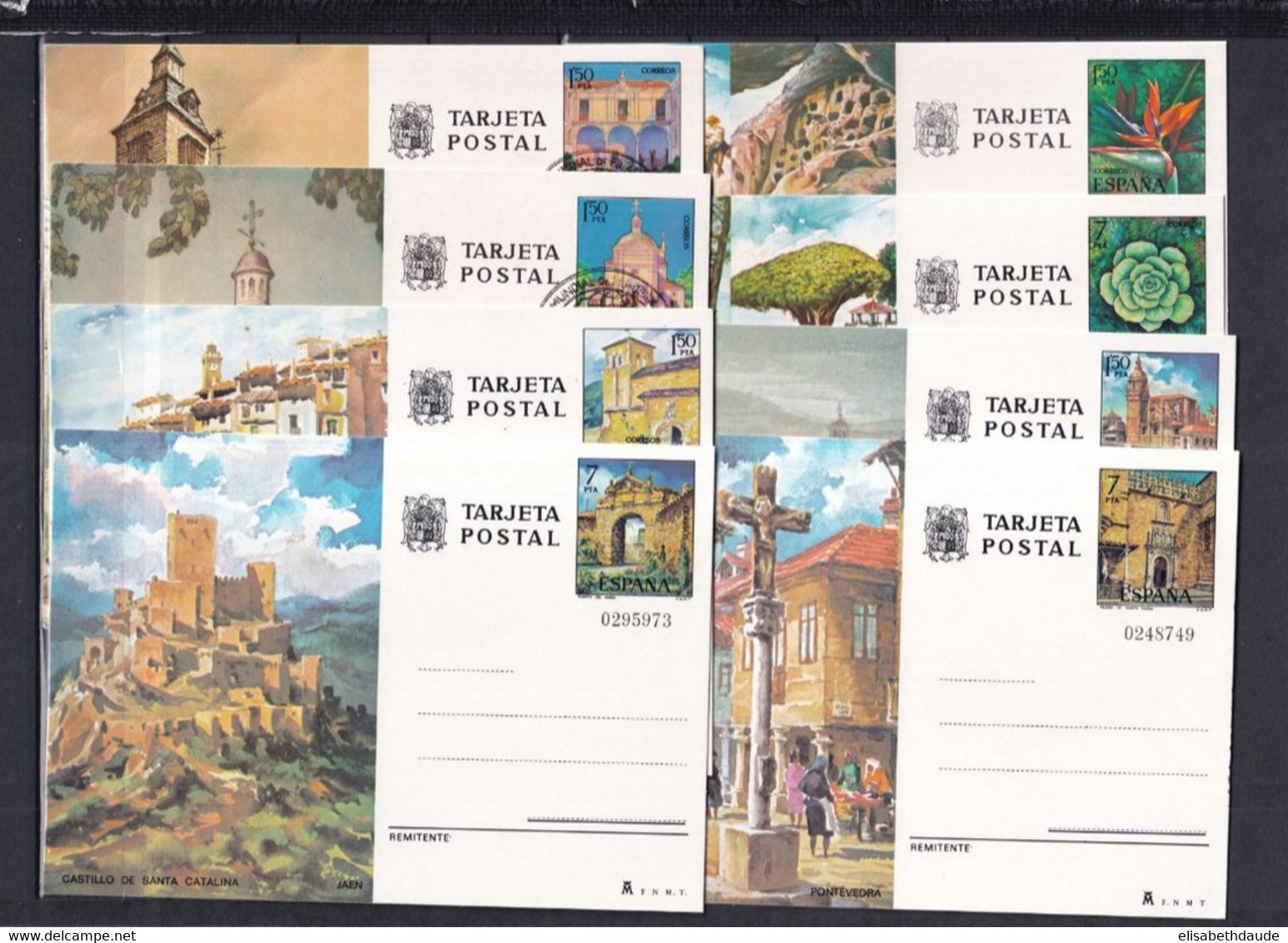 ESPAGNE - 1973 à 1988 - COLLECTION COMPLETE Des CARTES ENTIERS ILLUSTREES (BILDPOSTKARTE) - 44 CARTES ! - 1931-....