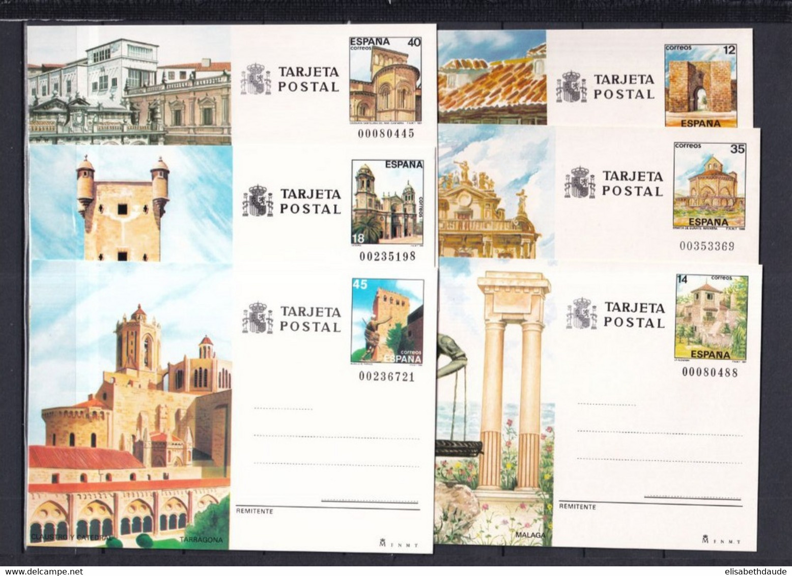 ESPAGNE - 1973 à 1988 - COLLECTION COMPLETE Des CARTES ENTIERS ILLUSTREES (BILDPOSTKARTE) - 44 CARTES ! - 1931-....