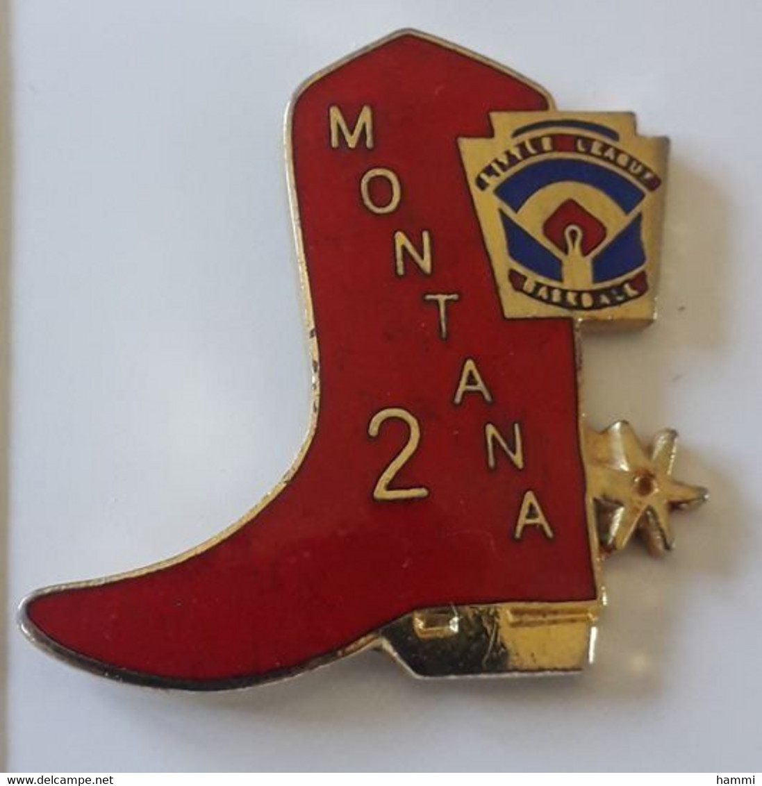 BD64 Pin's USA MONTANA  Little League Baseball Botte Cowboy Qualité EGF Achat Immédiat - Honkbal