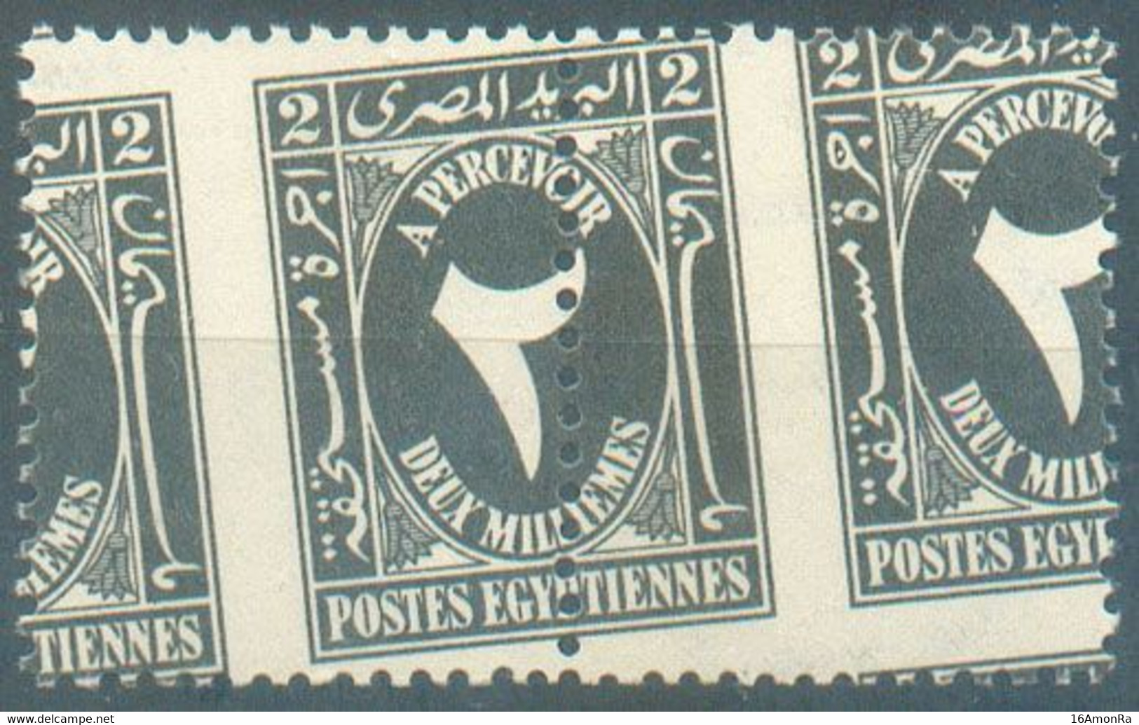 TAXE 2mill  Black In Pair With  MISPERFORATION  Mnh, Xx.  Superbe - 19425 - Nuevos