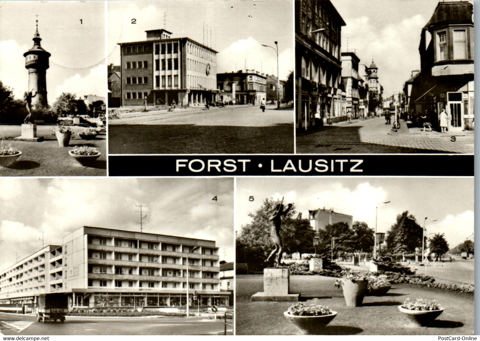 33495 - Deutschland - Forst , Lausitz , Wasserturm , Konsum , Cottbuser Straße , Mehrbildkarte - Forst