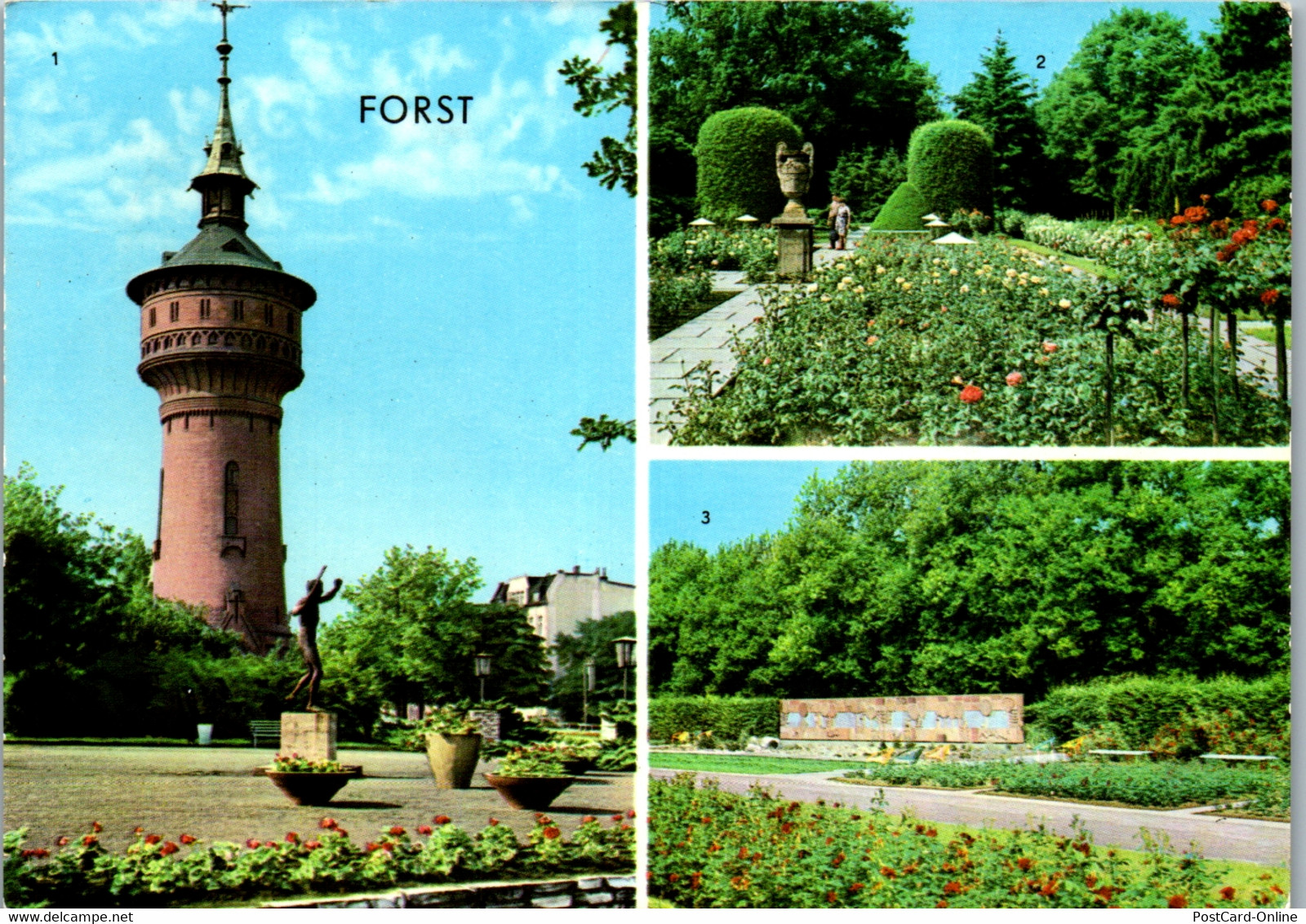 33764 - Deutschland - Forst , Wasserturm , Rosengarten , Mehrbildkarte - Forst