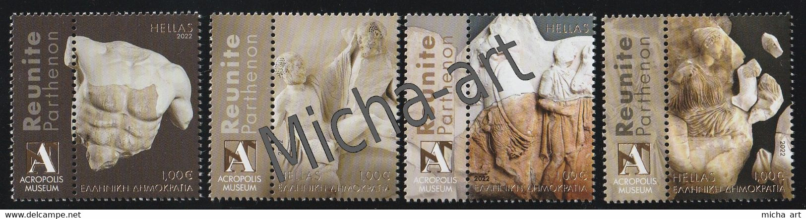 Greece 2022 Parthenon Marbles Set MNH - Unused Stamps