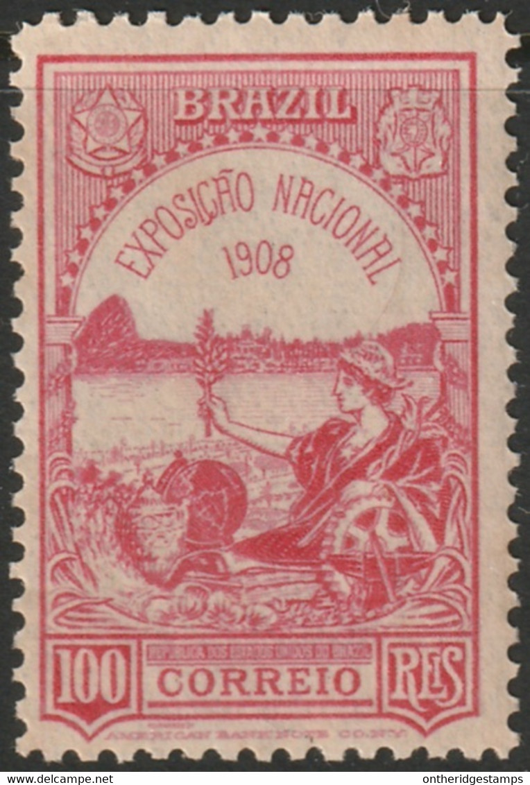 Brazil 1908 Sc 189 Bresil Yt 142 MH* Disturbed Gum - Nuovi