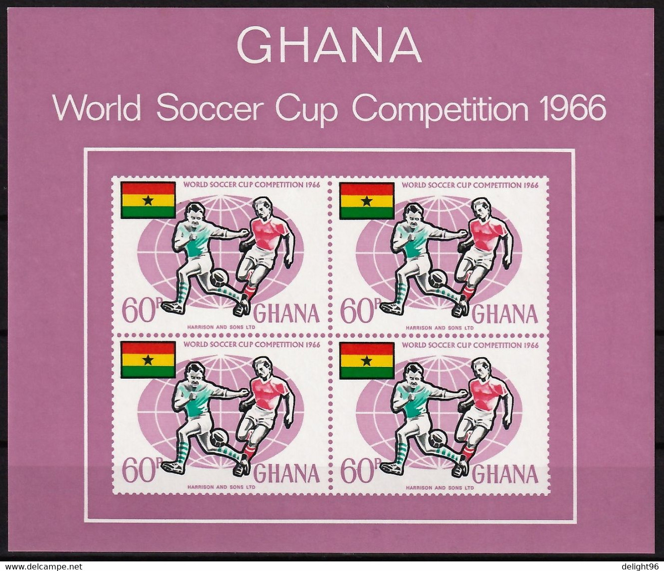 1966 Ghana FIFA World Cup In England Imperforated Minisheet (** / MNH / UMM) - 1966 – Angleterre