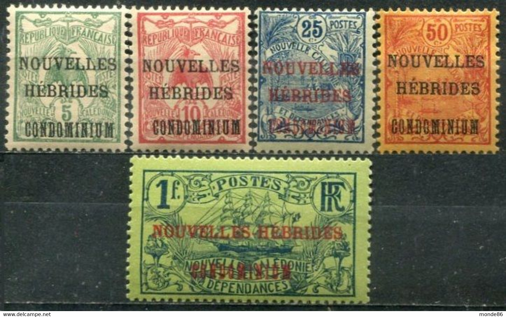 NOUVELLES HÉBRIDES - Y&T  N° 15-19 * - Unused Stamps