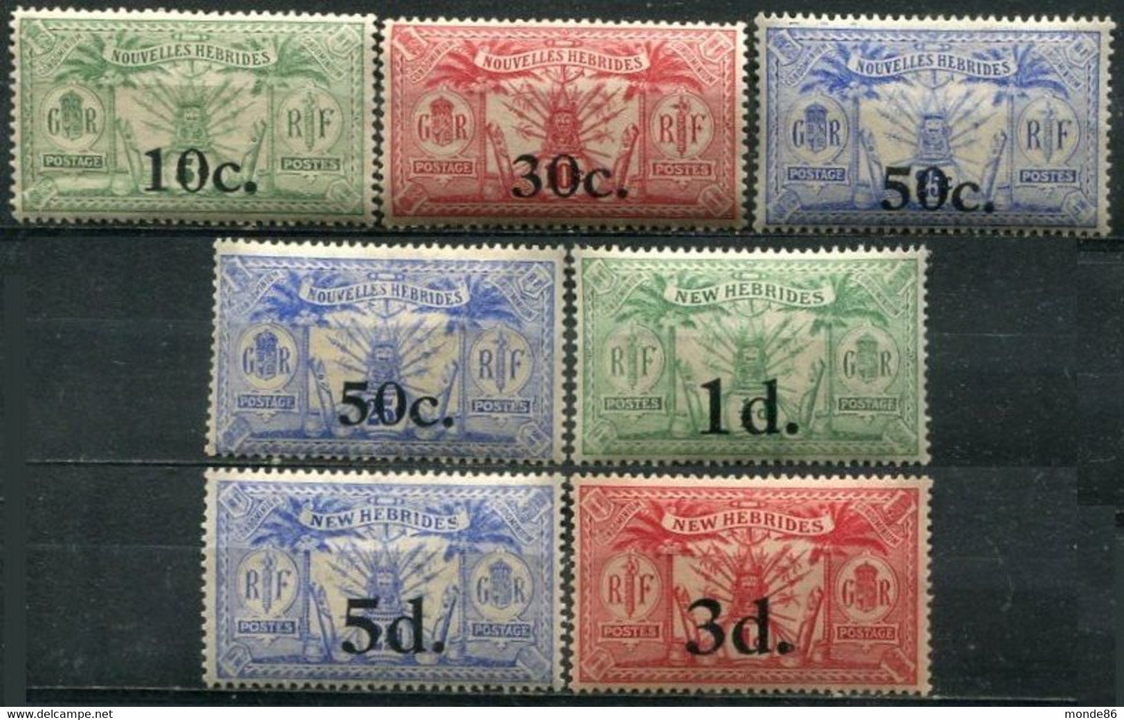 NOUVELLES HÉBRIDES - Y&T  N° 73-79 * - Unused Stamps