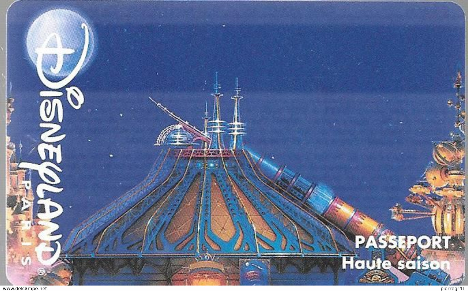 PASS-DISNEYLANDPARIS -1996-SPACE MOUNTAIN-ADULTE-V° N° S 039523 VERTICAL A Droite-VALIDE 1 JOUR--TBE- - Toegangsticket Disney