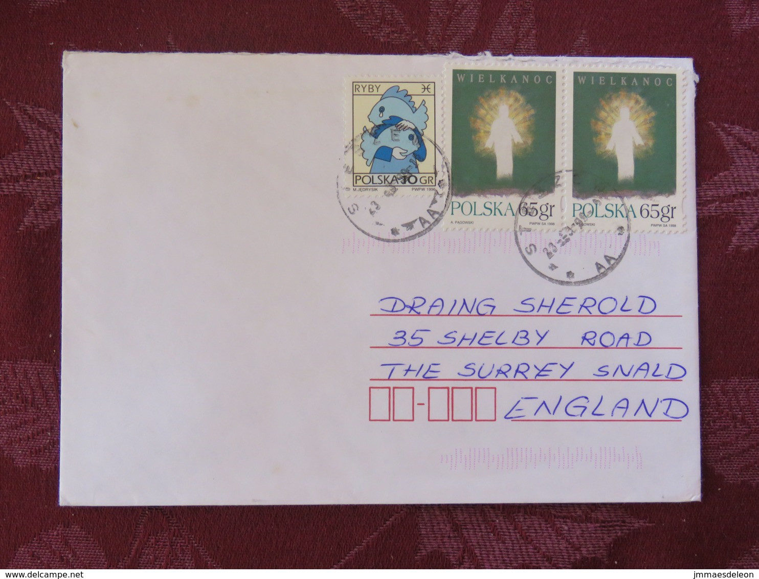 Poland 1999 Cover  To England - Easter - Zodiac Pisces - Covers & Documents