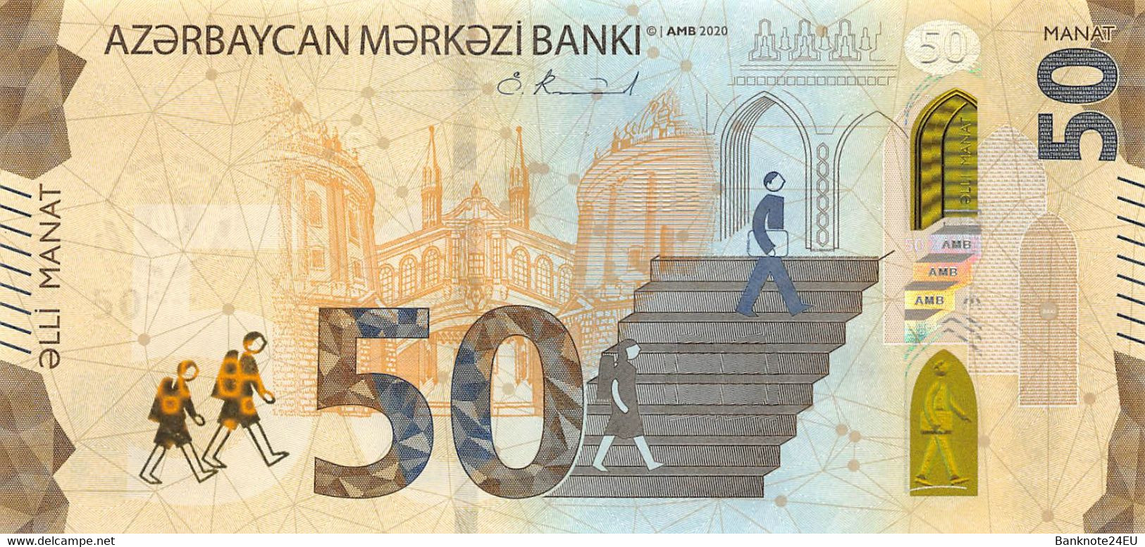 Azerbaijan 50 Manat 2020 Unc Pn 41 - Azerbaïjan