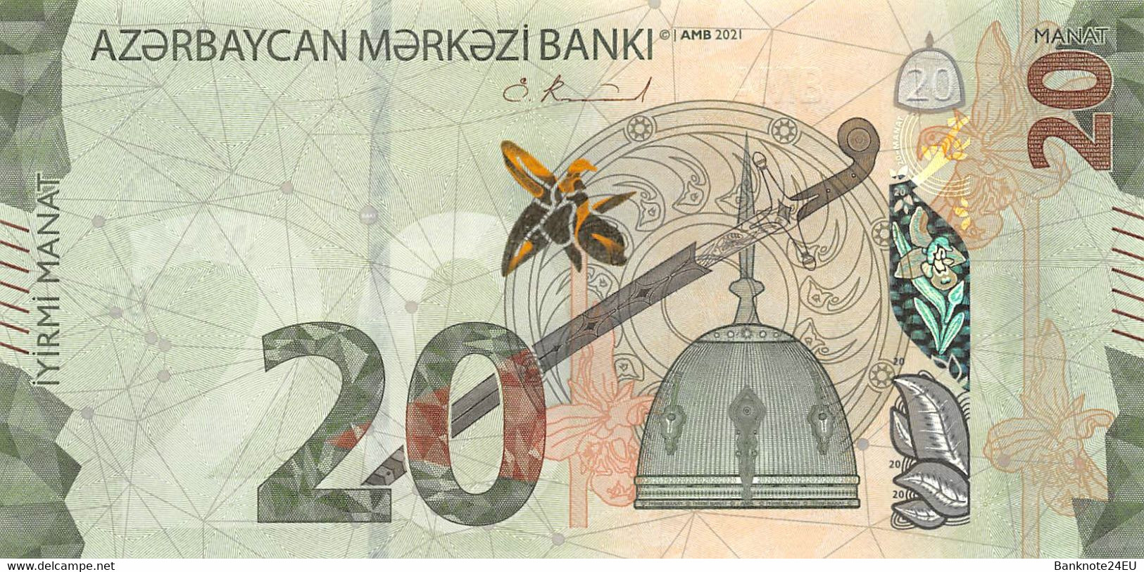 Azerbaijan 20 Manat 2021 Unc Pn 40a - Azerbeidzjan